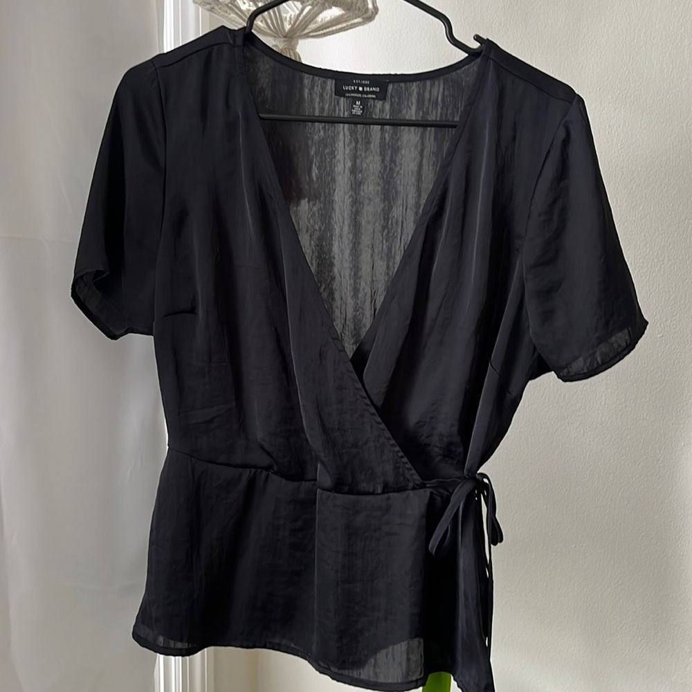 Lucky Brand V neck wrap blouse